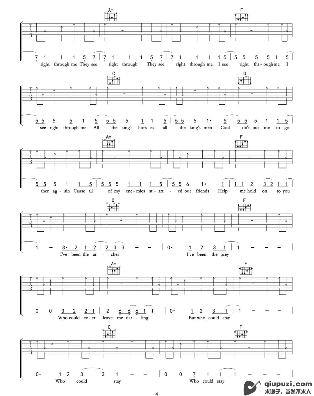 吉他谱 4