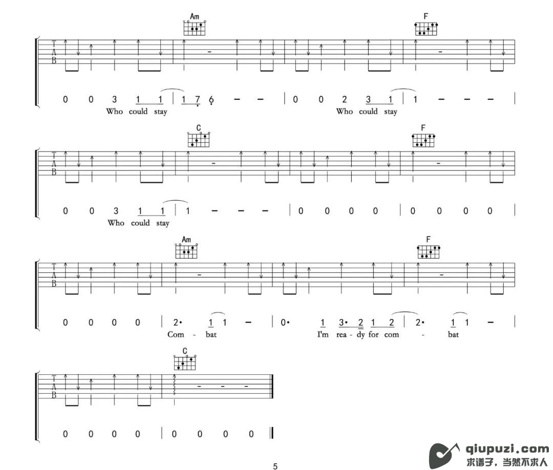 吉他谱 5