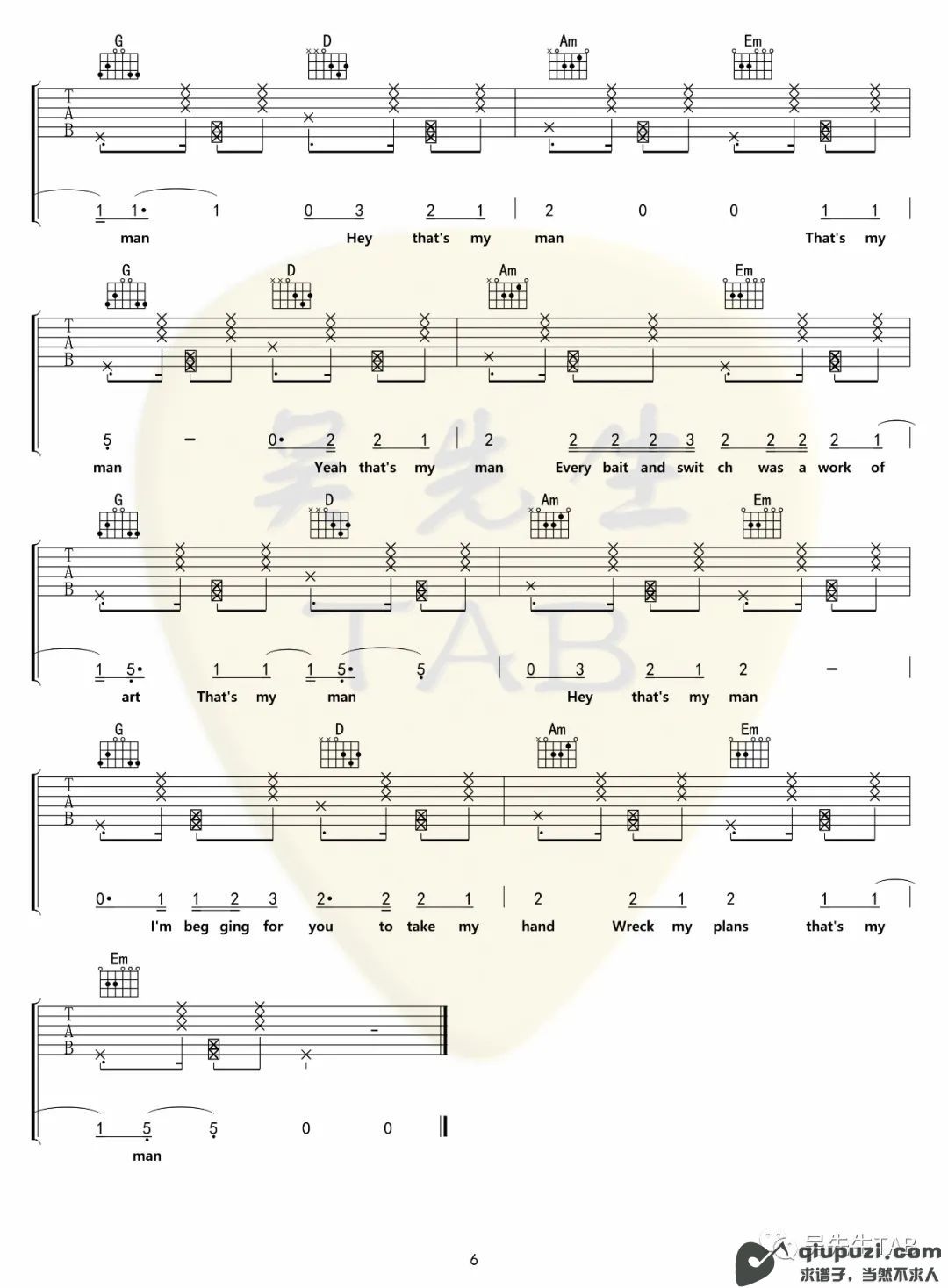 吉他谱 6