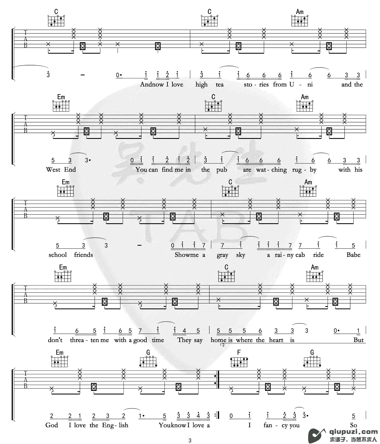 吉他谱 3