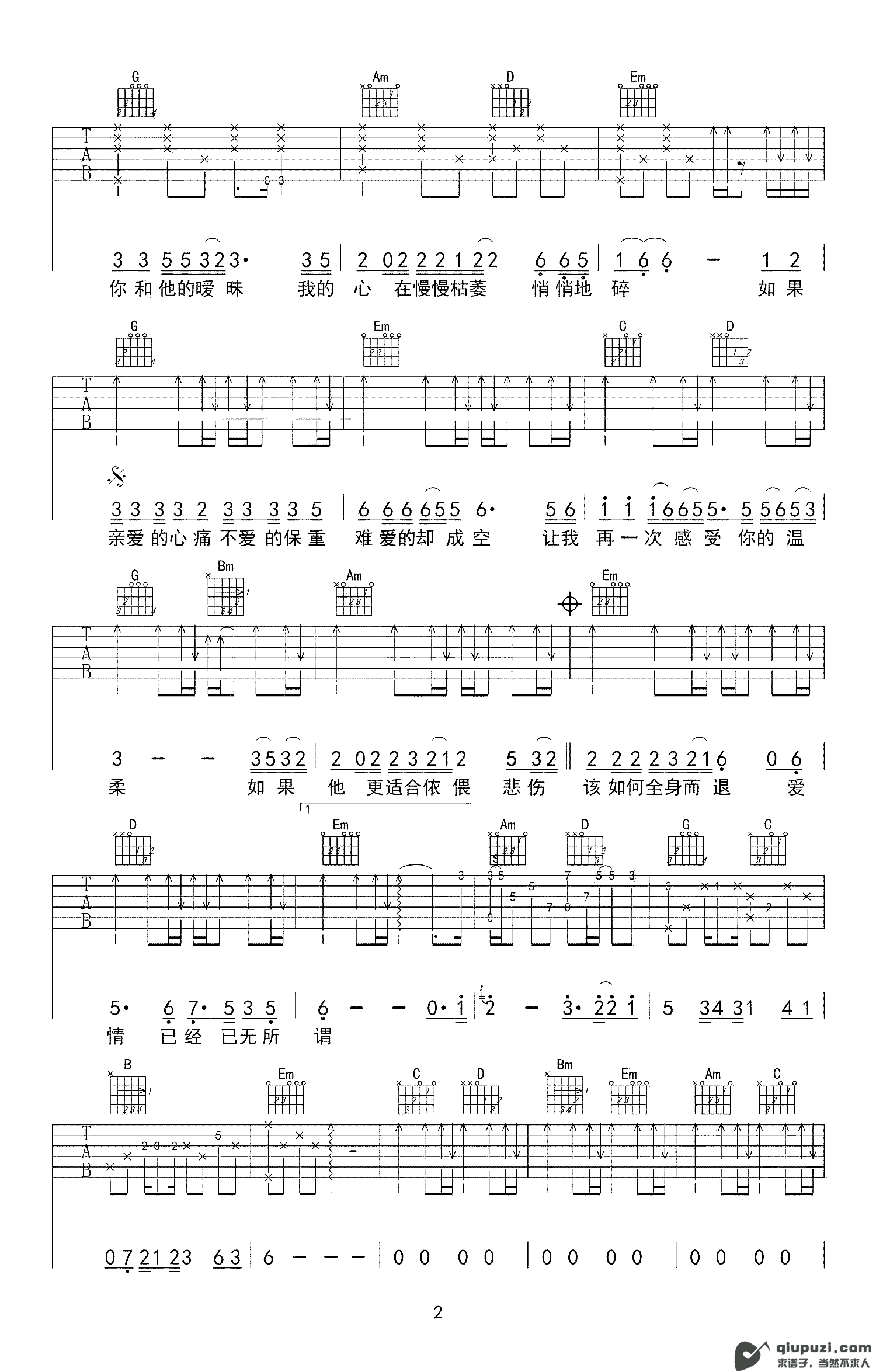 吉他谱 2