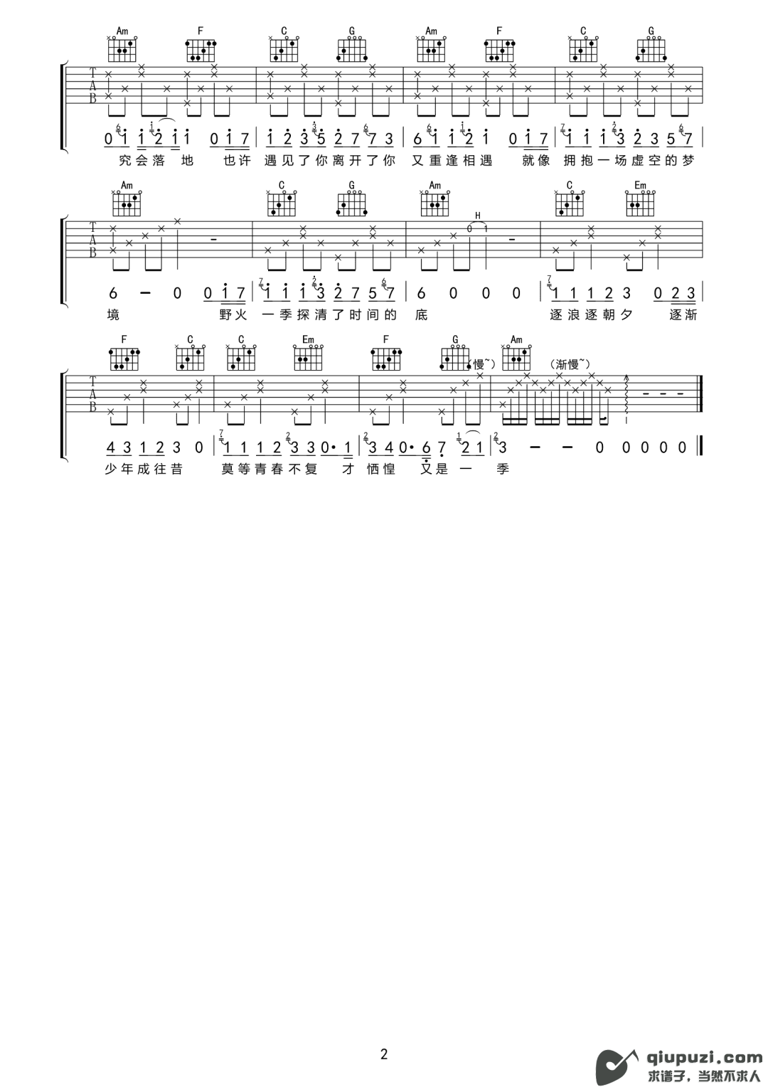 吉他谱 2