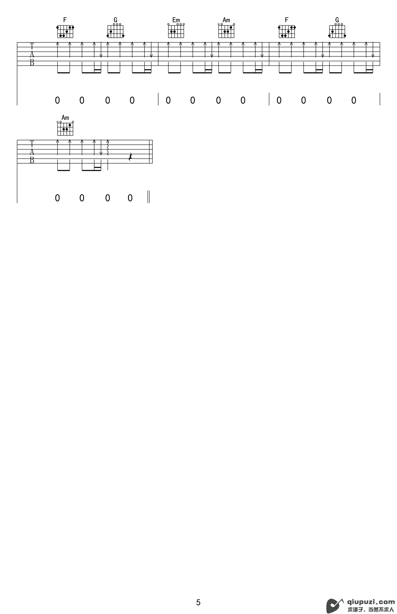 吉他谱 5