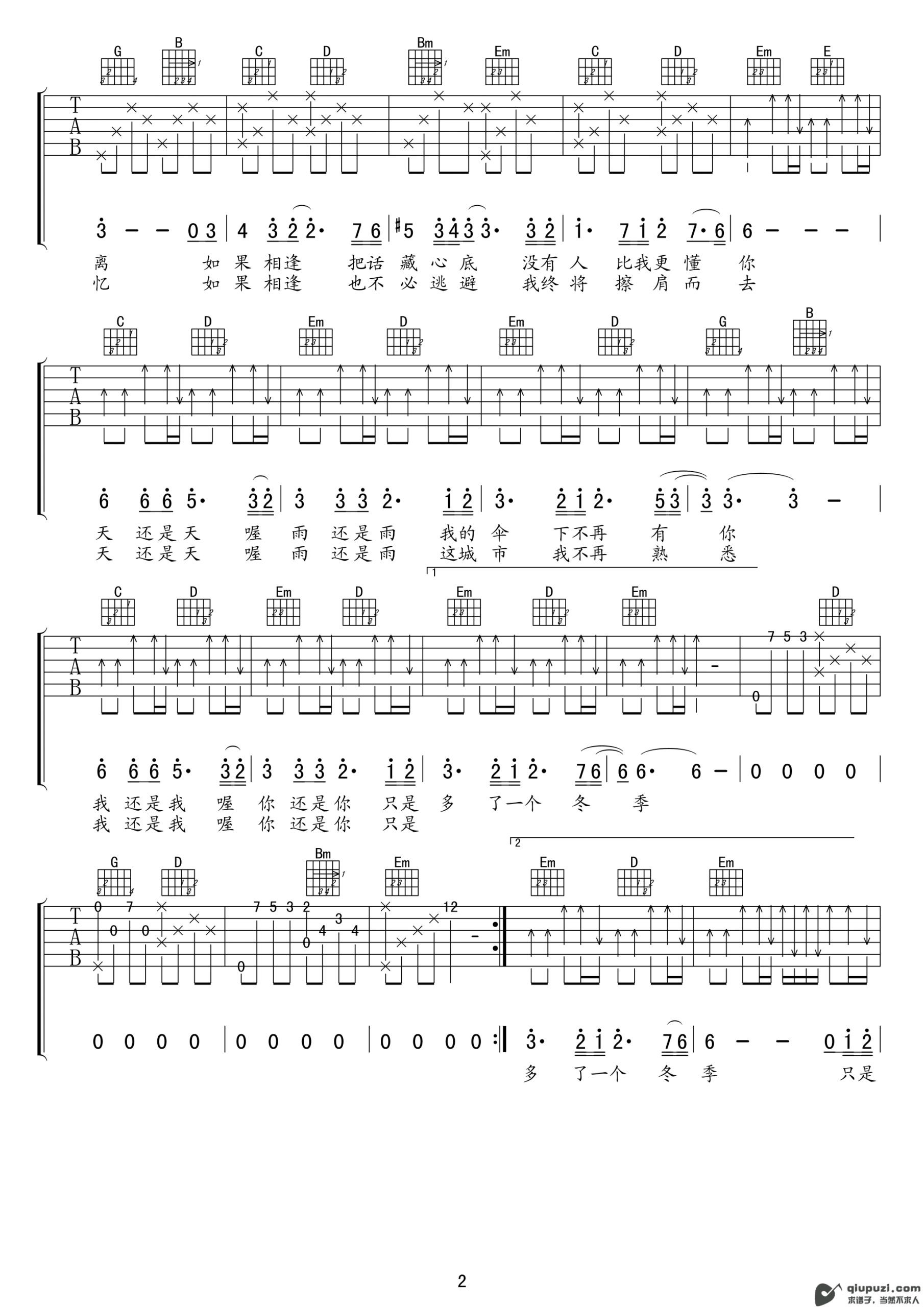 吉他谱 2