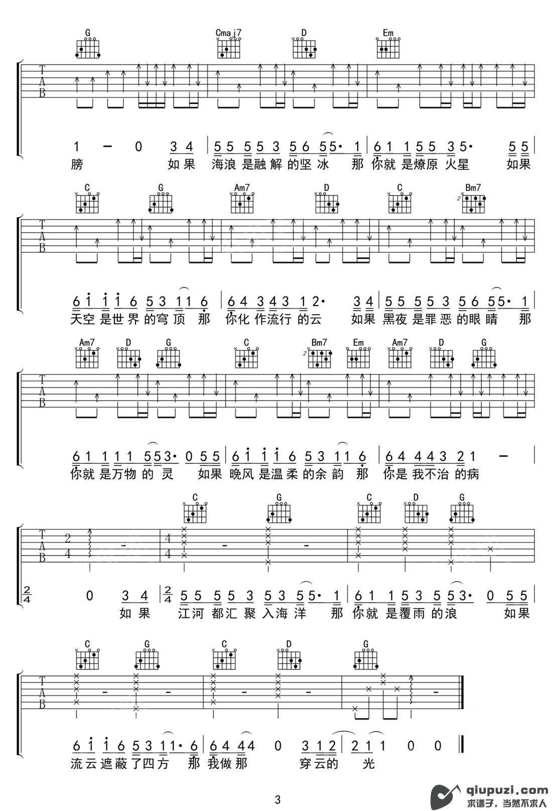 吉他谱 3