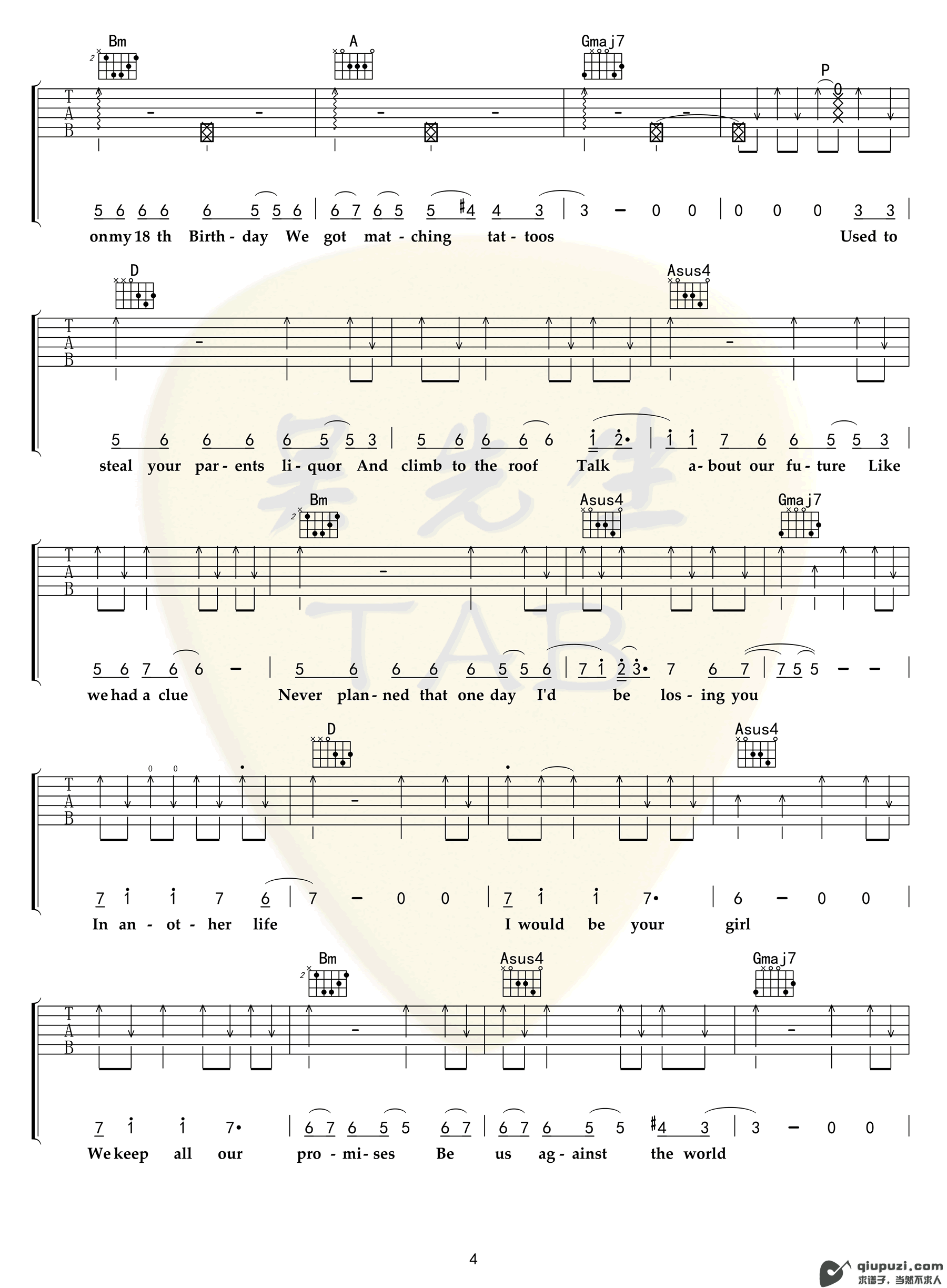 吉他谱 4