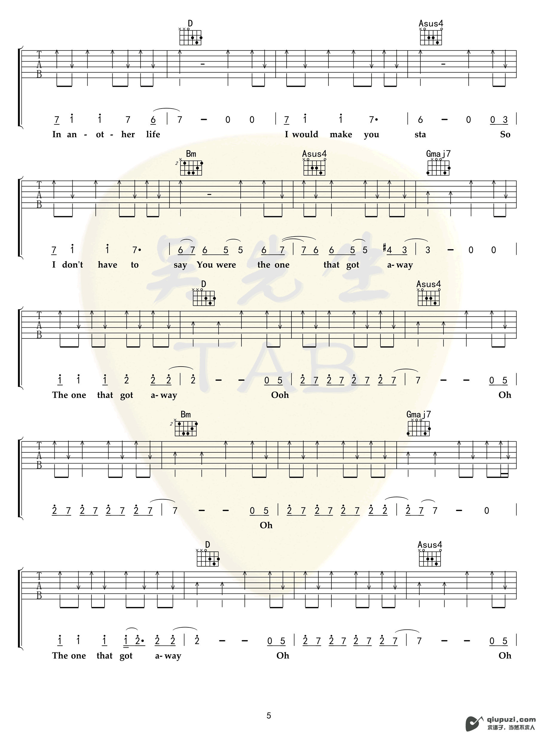 吉他谱 5