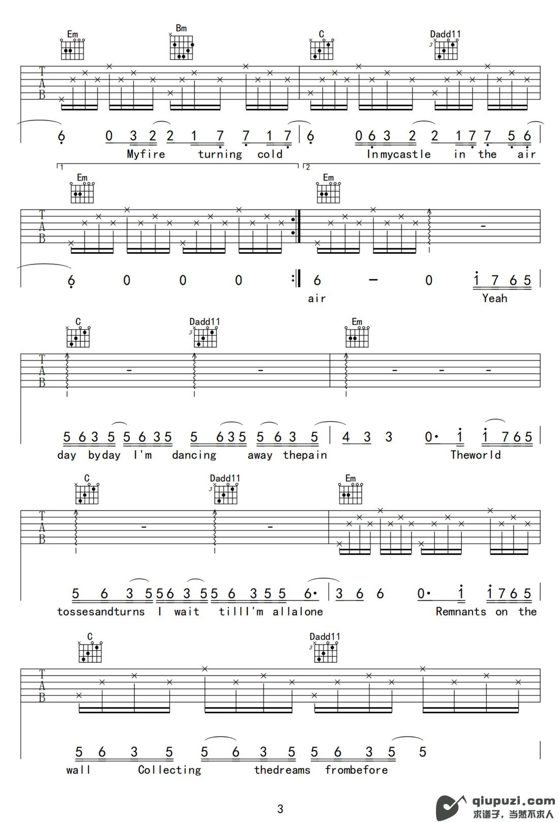 吉他谱 3
