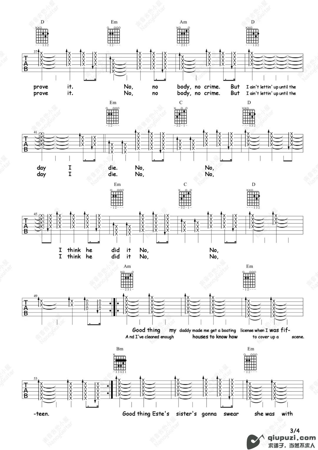 吉他谱 3