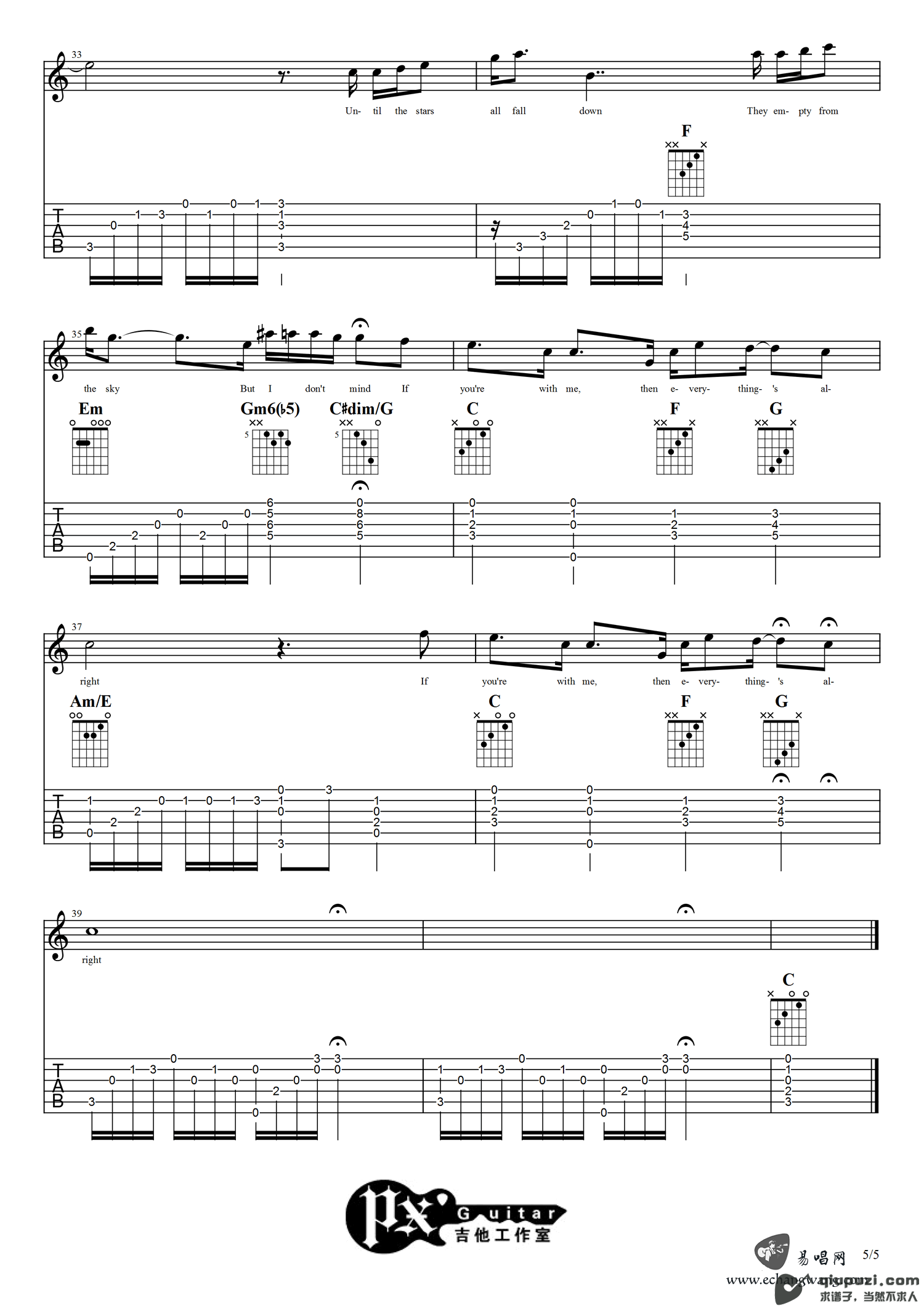 吉他谱 5
