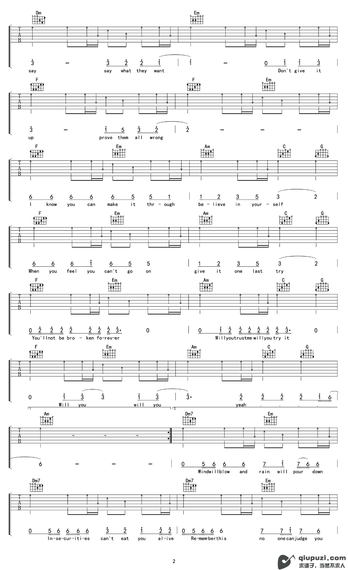 吉他谱 2