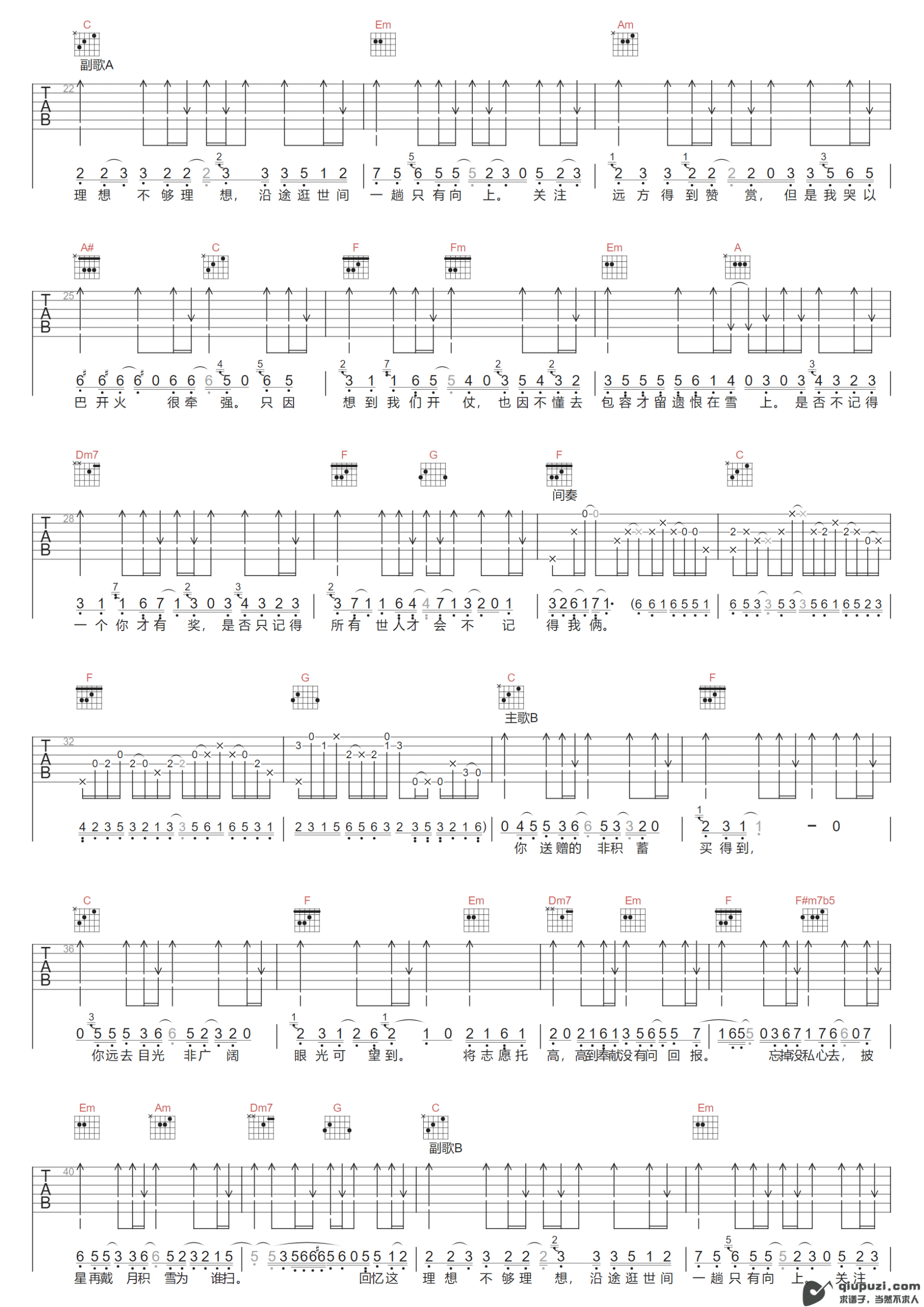 吉他谱 2