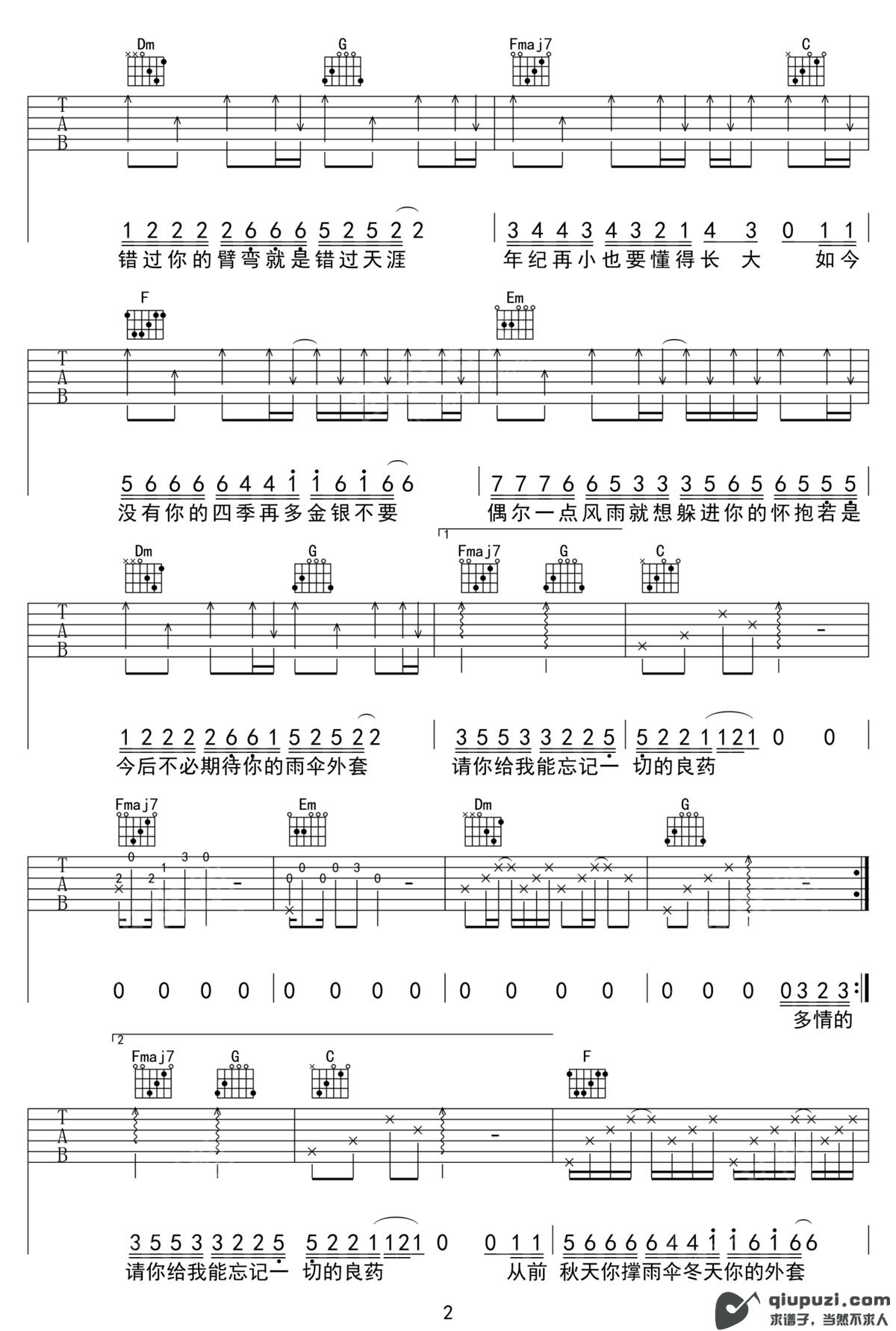 吉他谱 2