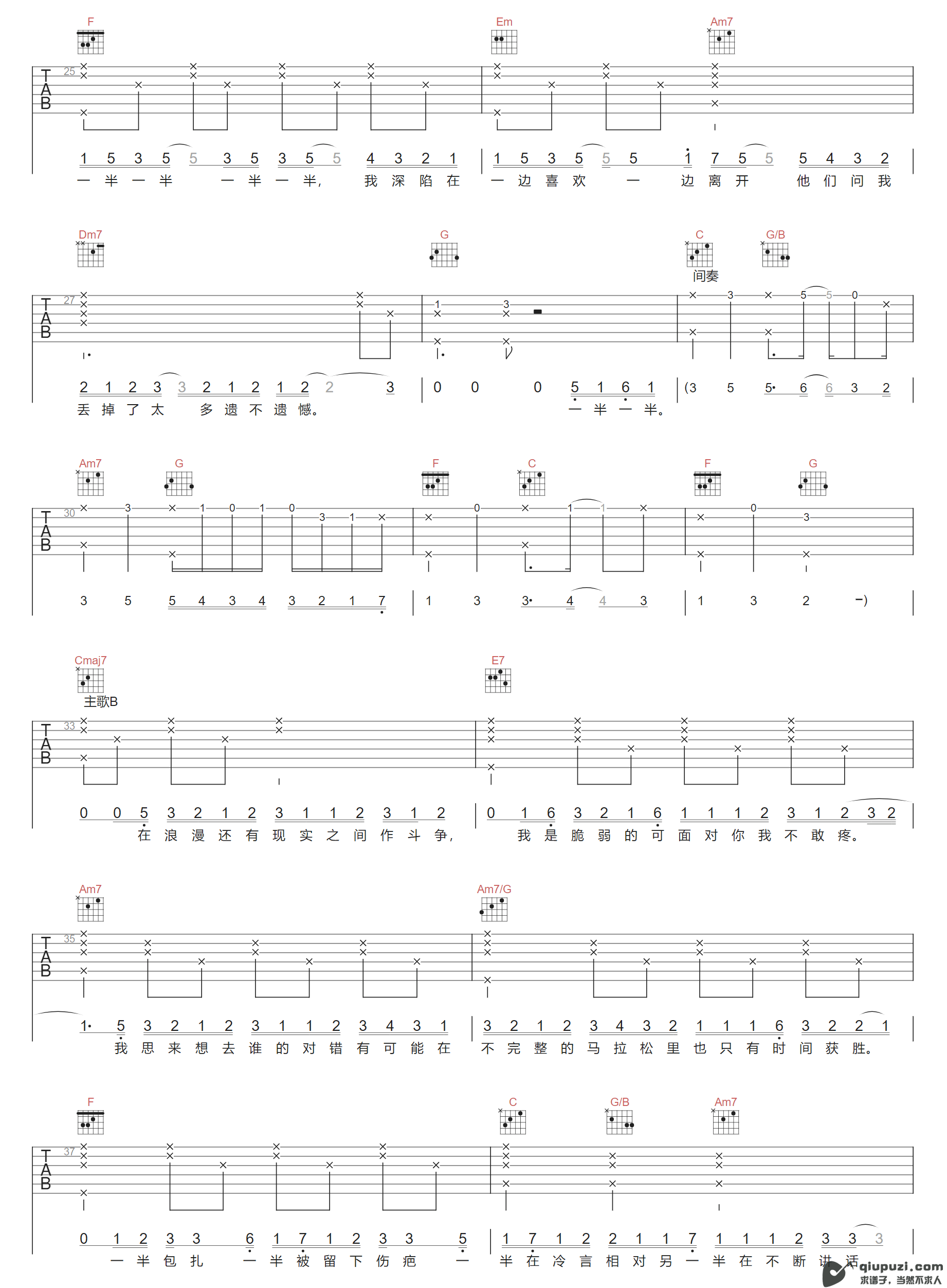 吉他谱 3