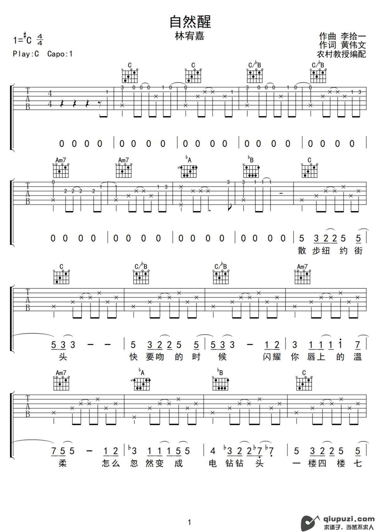 吉他谱 1