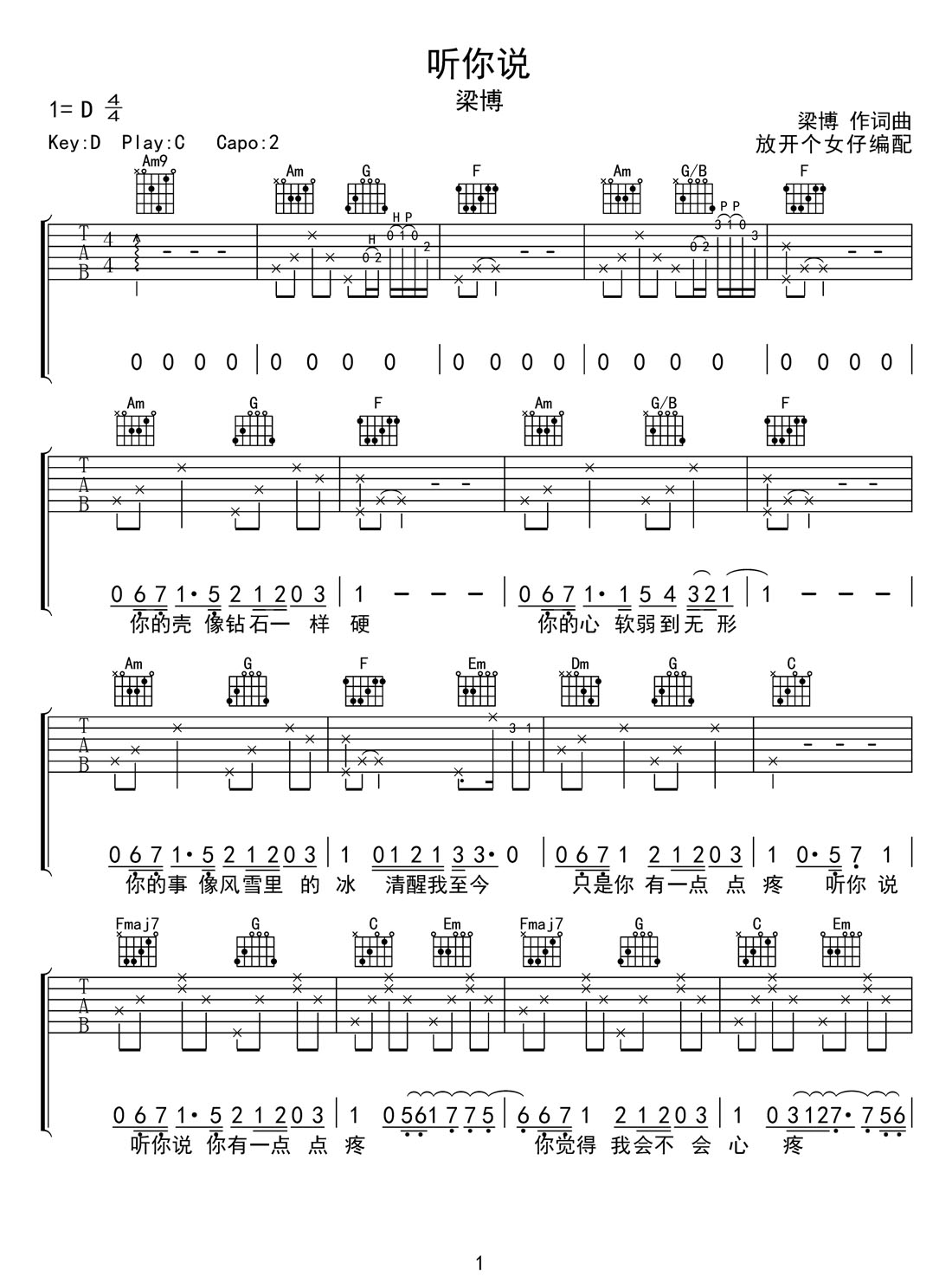 吉他谱 1