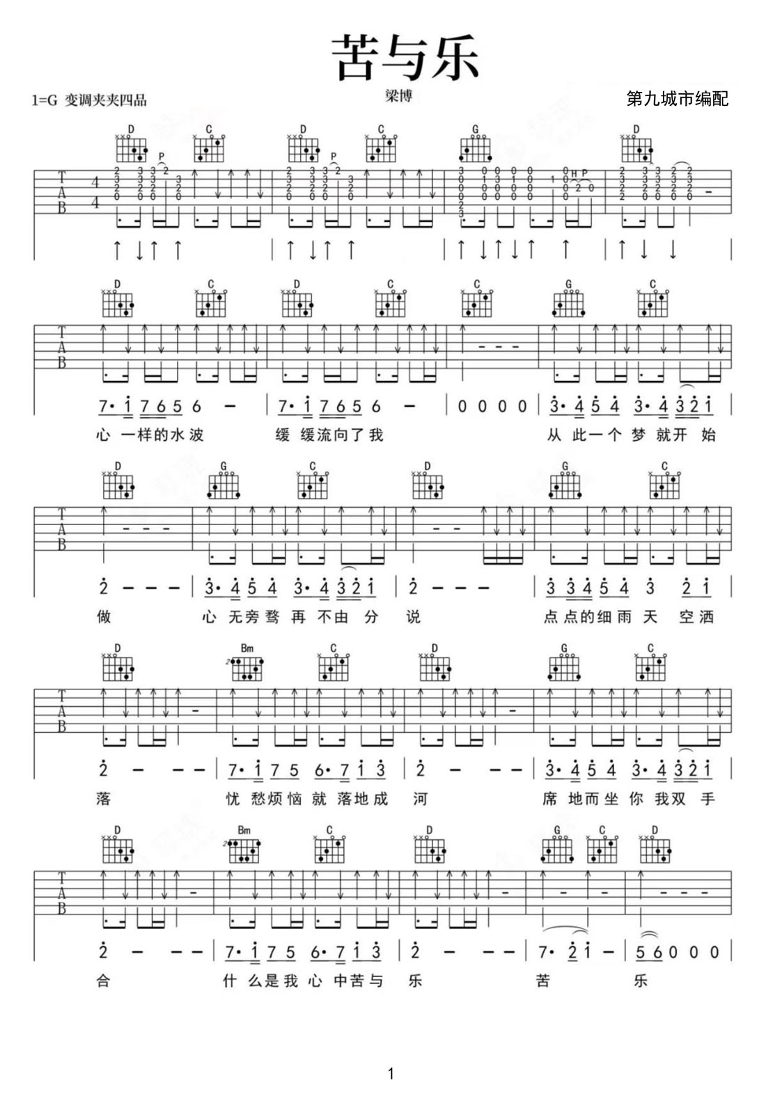 吉他谱 1