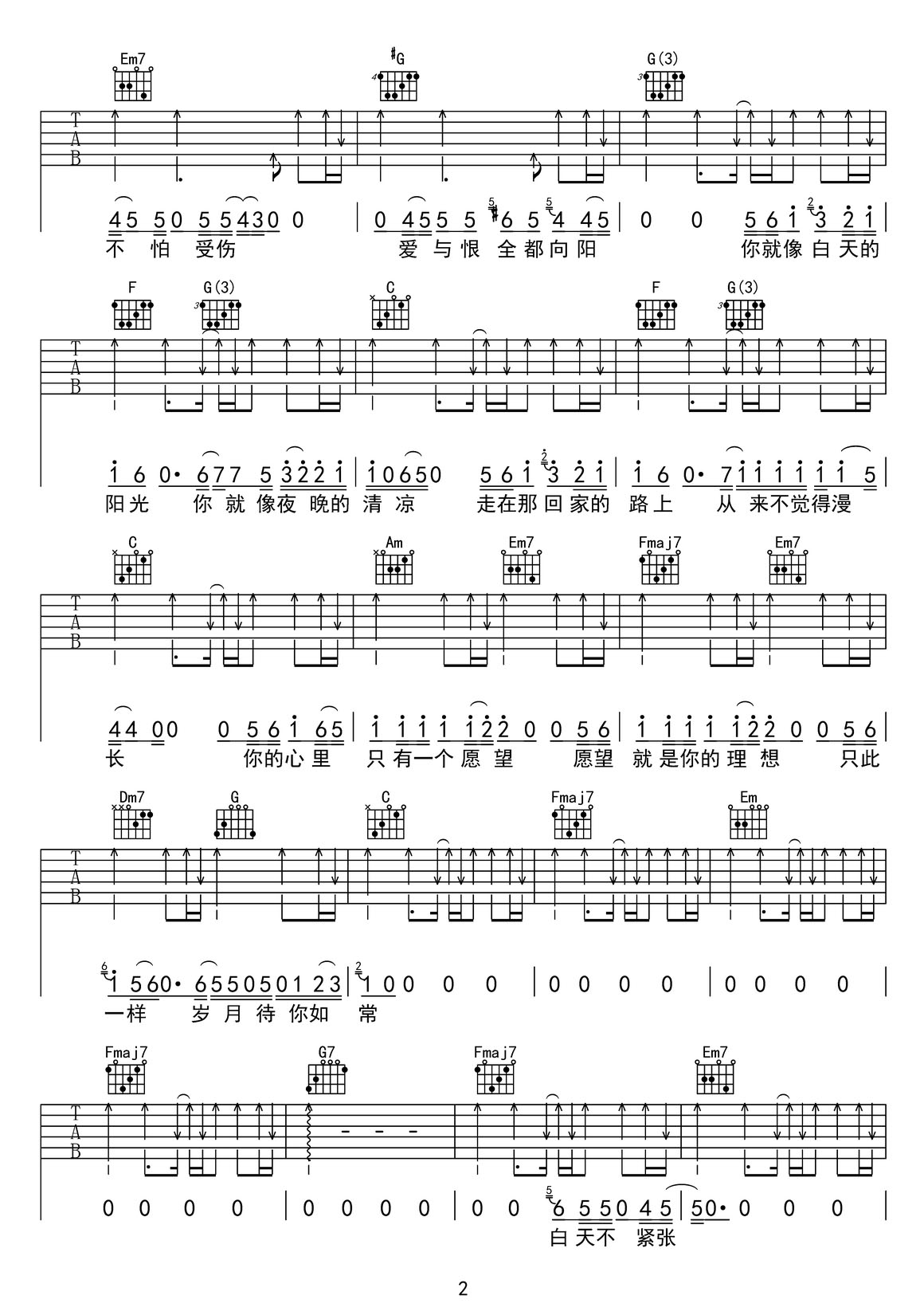 吉他谱 2
